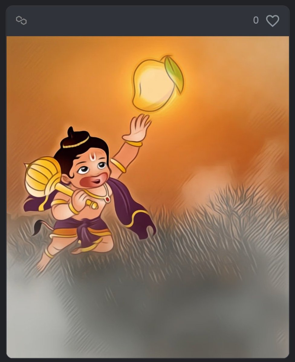 D_d31l's tweet photo. New NFT dropped!!!
Hanuman catching sun 
.
.
.
.
.
.
.
#nft #Ethereum #polygon #Blockchain #meta #Metaverse #bitcoin #opensea #NFTartwork #art #hanuman #SanatanDharma #sun https://t.co/d4m1RGdNk1