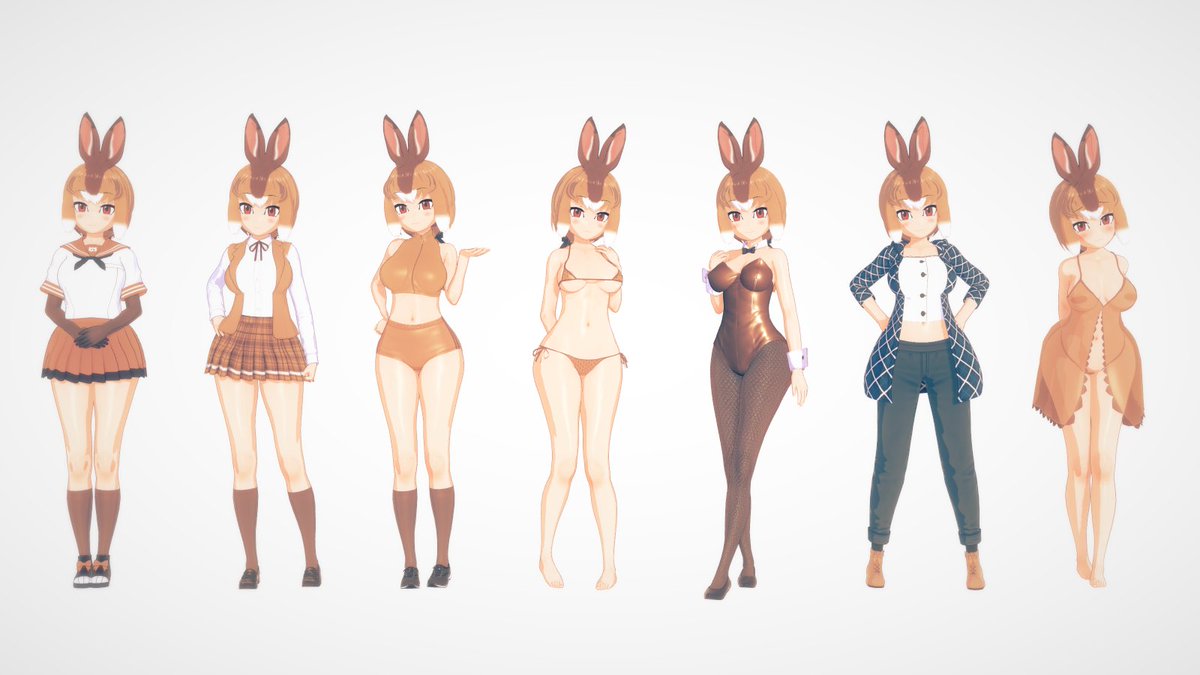 ニホンノウサギを配布します。 けもふれ3に新しく出たうさぎフレンズです。 性格は「優柔不断」に設定、服装はけもフレ3の服装と共に茶色の服装をしています。 ダウンロードは下記のツイートにあります。

#けものフレンズ
#コイカツ 