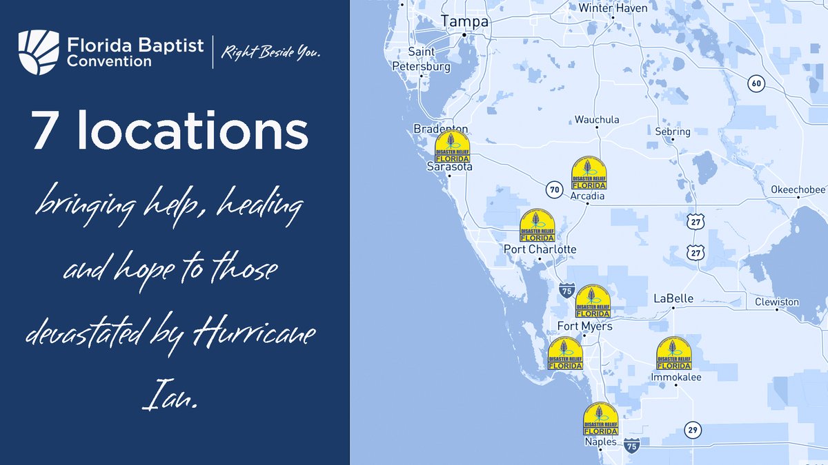 Pray for the Florida Baptist Disaster Relief Ministries volunteers as they setup today and begin ministering in these communities. You can help with your financial gift. flbaptist.org/dr-give/ #hurricaneian #rightbesideyou