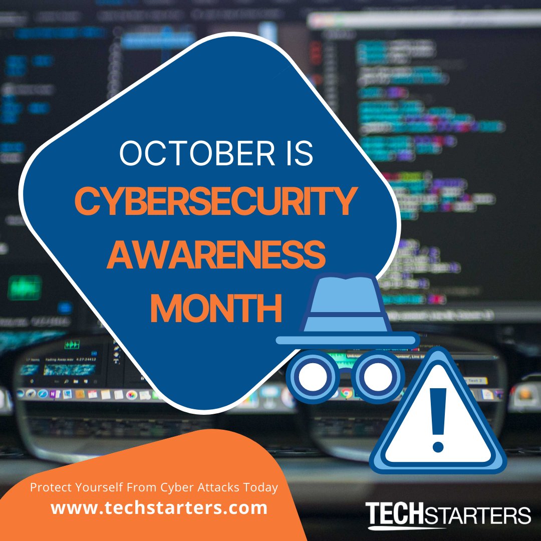 TechStarters's tweet image. Did you know October is Cybersecurity Awareness Month? Our team of Nerds are here to help you with anything cybersecurity related. Give us a call today!
#TechStarters #Cybersecurity #CybersecurityAwarenessMonth #October #ManagedITServices