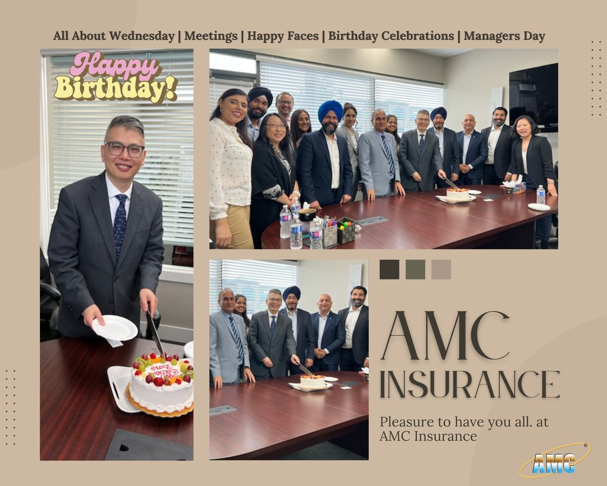 AMC_insurance's tweet image. It was a pleasure to have Optimum General Insurance team and AMC Managers. Thank you all! Once again happy birthday Bing Xia, FCIP, CAIB, CRM!

#amcinsuranceservices #managers #optimum #insurance