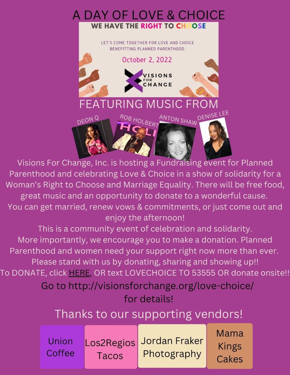 Day of Love and Choice Fundraising!
Join Denise Lee and her friends!