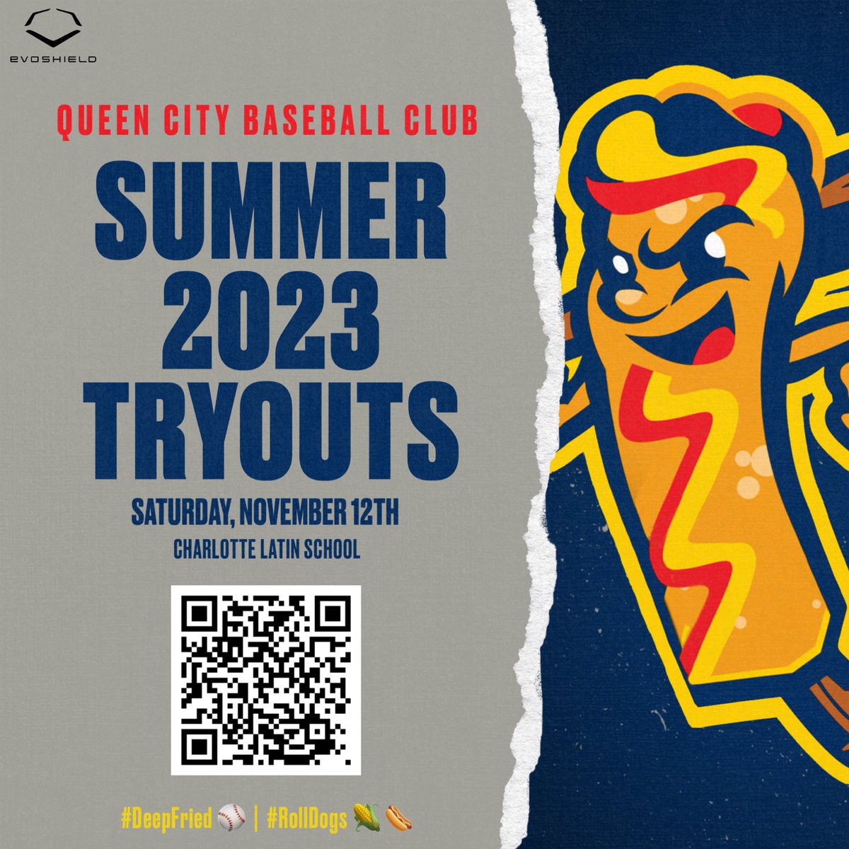 QCCorndogsBSB's tweet photo. 🚨 SUMMER 2023 TRYOUTS 🚨
•
We are looking for DUDES that want to be a part of a growing organization!
•
Scan the QR code and check out our website for details and registration!
•
https://t.co/uwrWm3u7OG
•
#DeepFried⚾️ | #RollDogs🌽🌭 https://t.co/Am6bCBr44Q
