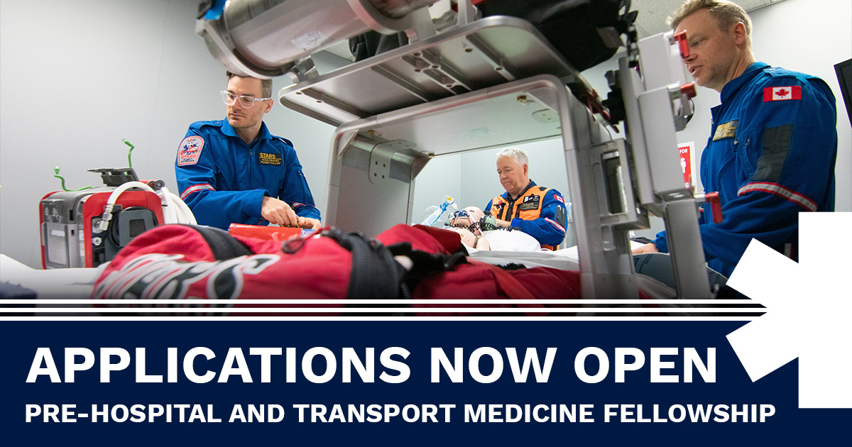 STARS now offers a six to nine month certificate program in Pre-hospital and Transport Medicine. Successful applicants will work alongside experienced pre-hospital clinicians with critical care transport of seriously ill and injured patients.

stars.ca/education-and-…
