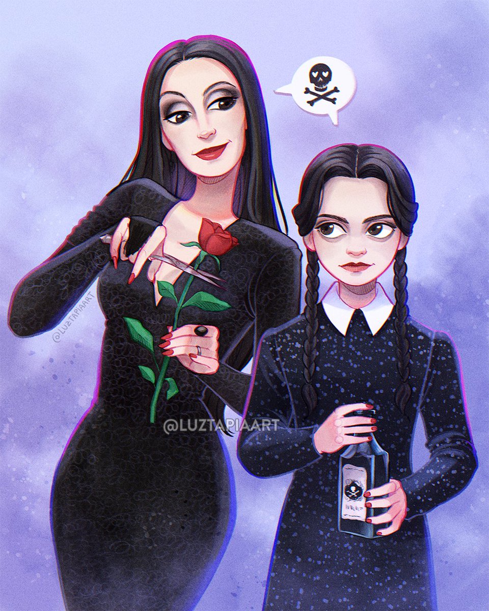 luztapiaart's tweet photo. Morticia and Wednesday 🌹☠🖤 Happy October!! https://t.co/0SuPPVKp7m