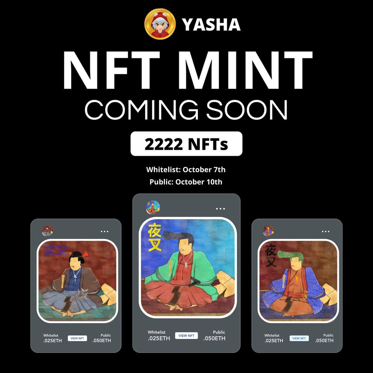 Gizmo01613's tweet photo. @1goonrich $Yasha is approaching a year and continues to operate as an effective #DAO and #launchpad for many #SAFU projects. New #YASHANFT mint coming soon:
👉access to #staking pool & #NFT #presales
👉#YashaLotto to win prizes
TG: https://t.co/gjjVB6kgXV
#YaShogun @YashaToken #Bullrun https://t.co/eQEcgou3jj