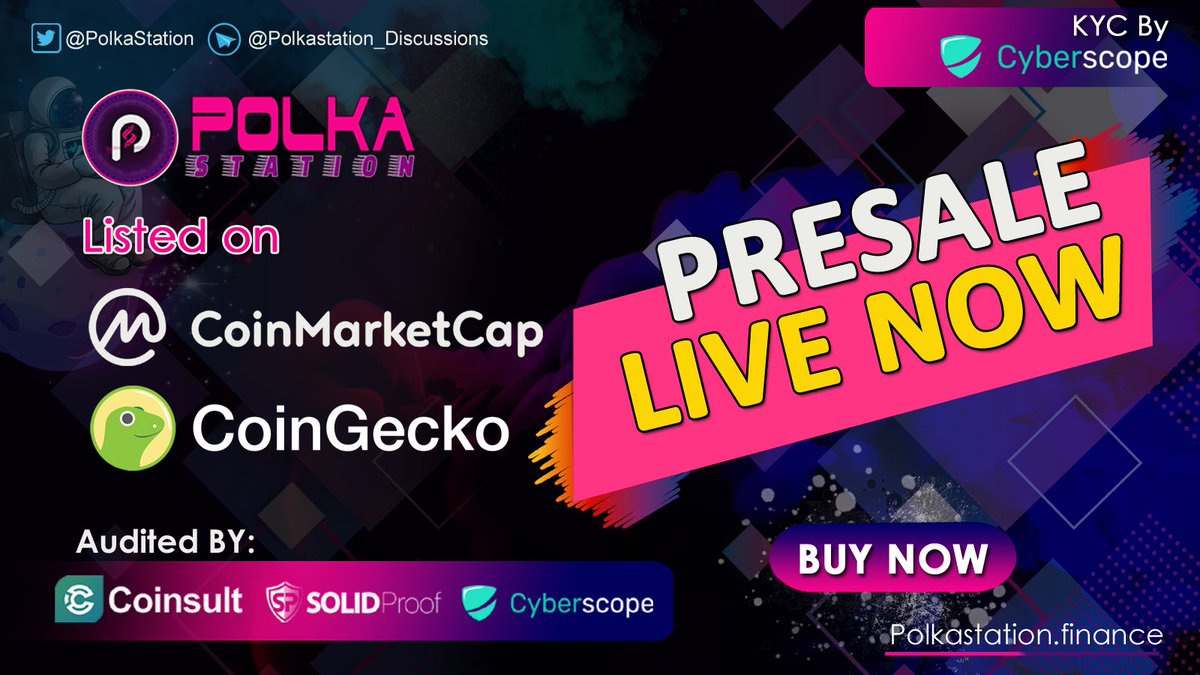 PolkaStation's tweet photo. 🔥 POLKASTATION Presale  LIVE  NOW🔥

🌸Presale Link: https://t.co/aoOE1FHESN

🎯 Listed On: 
💎 CoinMarketCap: https://t.co/UgcnHdAcKT
🐸 Coingecko :https://t.co/OM5RzxMszb https://t.co/FnOQ9vPGPM