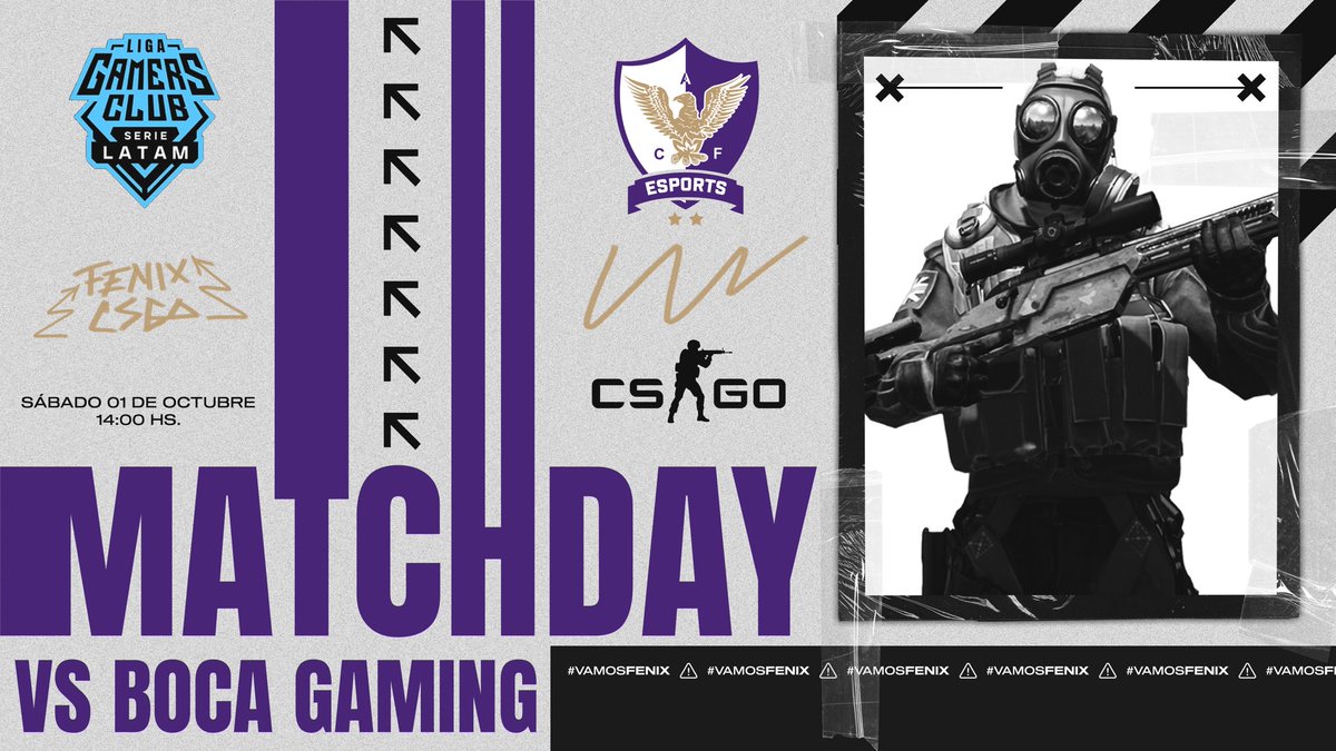 cafenix_esports's tweet photo. #CSGO | 𝗠𝗔𝗧𝗖𝗛𝗗𝗔𝗬 👊🏼

🕓 14:00
🆚 @BocaJrsGaming 
🏆 Serie Latam
🔜 8vos de Final
🖥 https://t.co/yloZybVbaT 

#VamosFénix
#DeCapurroVengo https://t.co/df53PVriqp