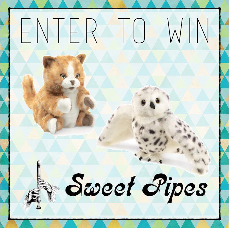 Brand new GIVEAWAY!  TWO winners will receive a free "Puppet Magic" course membership AND either Tabby the Cat or Snowy the Owl courtesy of Sweet Pipes!

Learn more details and enter the giveaway here:  promosimple.com/ps/2296d/puppe…