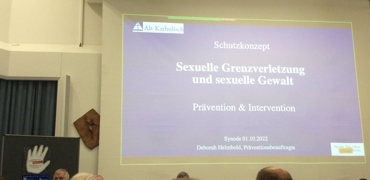 MelArens's tweet photo. Deborah Helmbold berichtet über das Schutzkonzept zu „Sexuelle Grenzverletzung und sexuelle Gewalt“ in den Bereichen Prävention und Intervention. Sie bedankt sich besonders für die professionelle Zusammenarbeit mit dem baj. #aksynode https://t.co/bHWu4JVZz9