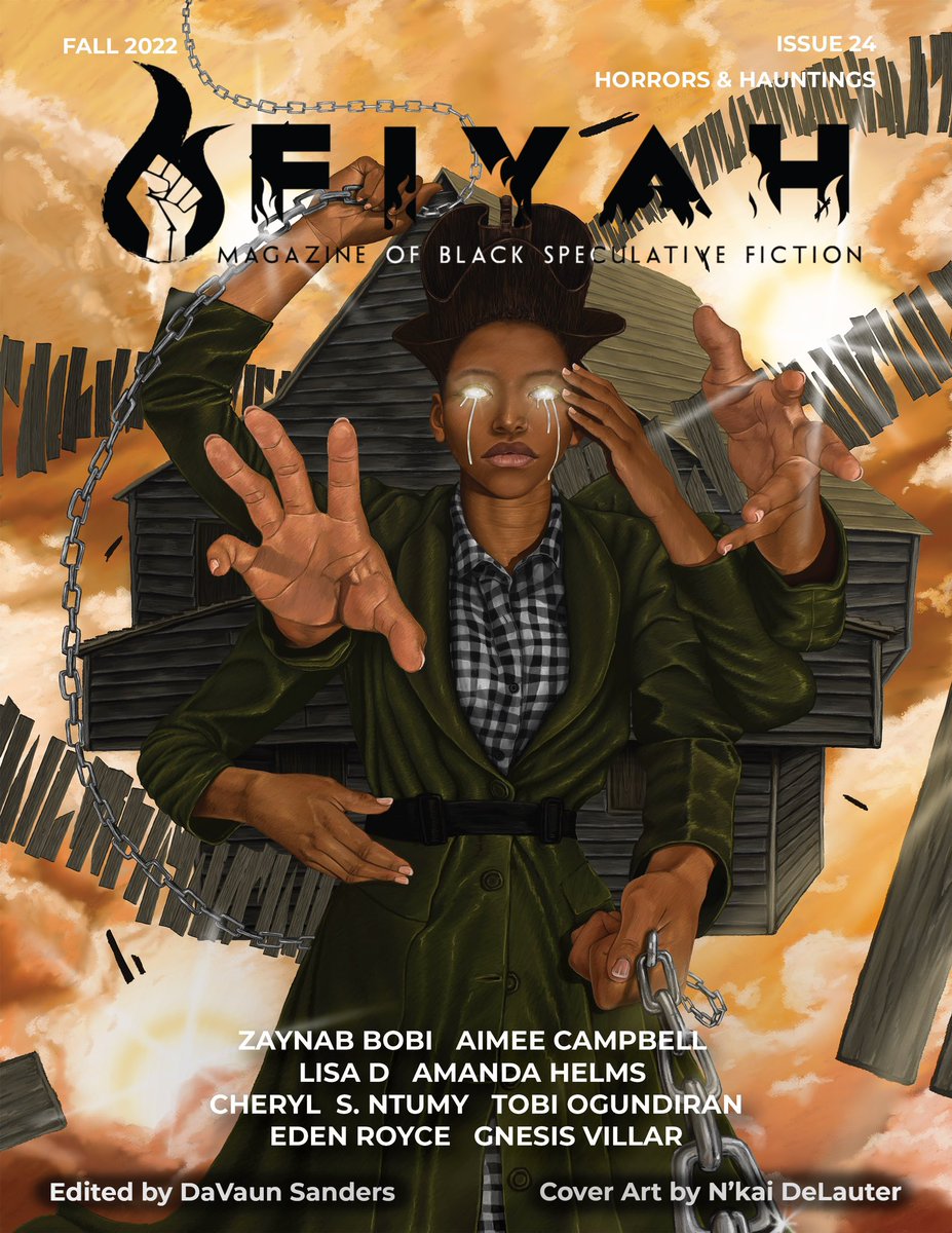 #FIYAHLitMag's 24th issue "Horror &amp; Hauntings" executive edited by <a href="/davaunsanders/">DaVaun Sanders - Updates Only</a> is now available in our shop for $3.99!

Writers include: @ZainabBobi, <a href="/makocakess/">Aimee</a>, <a href="/tobi_thedreamer/">Tobi Ogundiran</a> , @ntumy_s, <a href="/EdenRoyce/">Eden Royce</a>, <a href="/v_gnesis/">Gnesis Villar</a>, <a href="/amandaghelms/">Amanda Helms</a>, &amp; Lisa D. 

#BlackWriters #Horror #SpookySZN