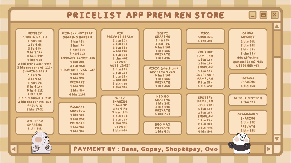 Famplan 15k, indplan 20k kak