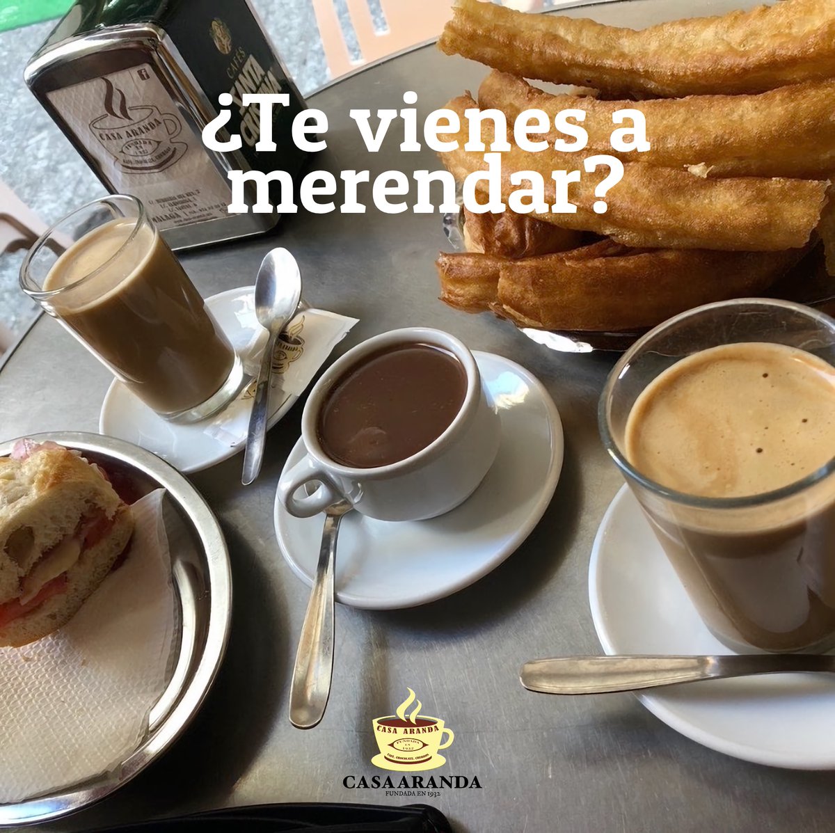 Es sábado, hace un día glorioso, y no tantísimo calor. ¿Te vienes? :) ¿Te vienes a casa a merendar? A Casa Aranda, claro :)

#cafeterias #malaga #churrowers #churrosconchocolate #churros #malagacentro