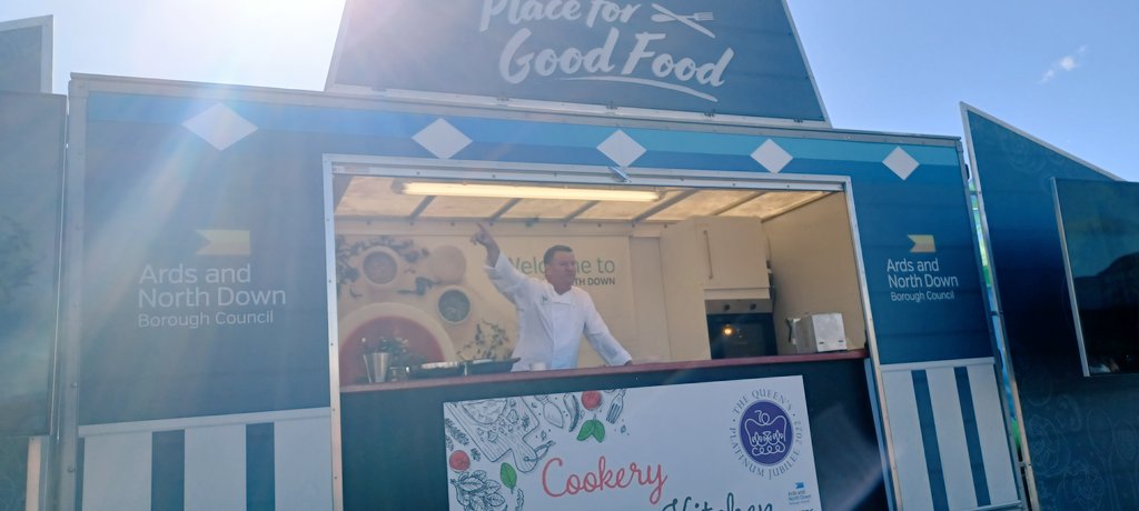KarenDouglas_NI's tweet photo. Having a fabulous afternoon at @ANDborough #TideNTurf in Portavogie with celebratory chef Theo Randall and @S_ERC Hospitality Team #TasteAND #BetterOffAtSERC https://t.co/WAycN4zxuP