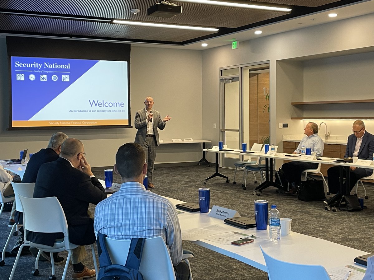 SNLaBetterWay's tweet photo. Security National Life was able to host the LIC Operations Committee Meeting with Vice President, Jason Overbaugh, at the helm. t's a privilege to host a collective effort to further the industry. Thank you to those who were able to attend!
#FinalExpense #Preneed https://t.co/OILwta5uM4