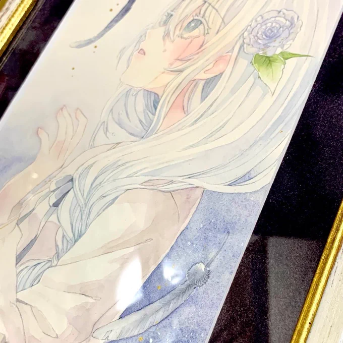 企画展「おわりの星」にて、こっそりmyaacoさん(  )の作品をお迎えしました。まず構図と表情に一目惚れして、その後物語に引き込まれて、切なさと寂しさが漂う優しい色使いも大好きです。#おわりの星 