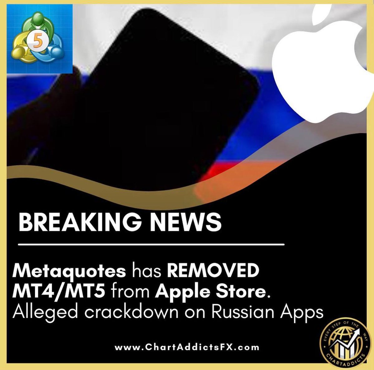 Forextraderbd's tweet photo. MT4 and MT5 have been taken down from #AppleStore
If you currently have the app downloaded, you will still have access to #MT4 and #MT5.  
Upgrading the app or deleting it would make it unable to download on your phone. 
However, you can always use a desktop version.
#forexnews https://t.co/0Ai1wCJXdK