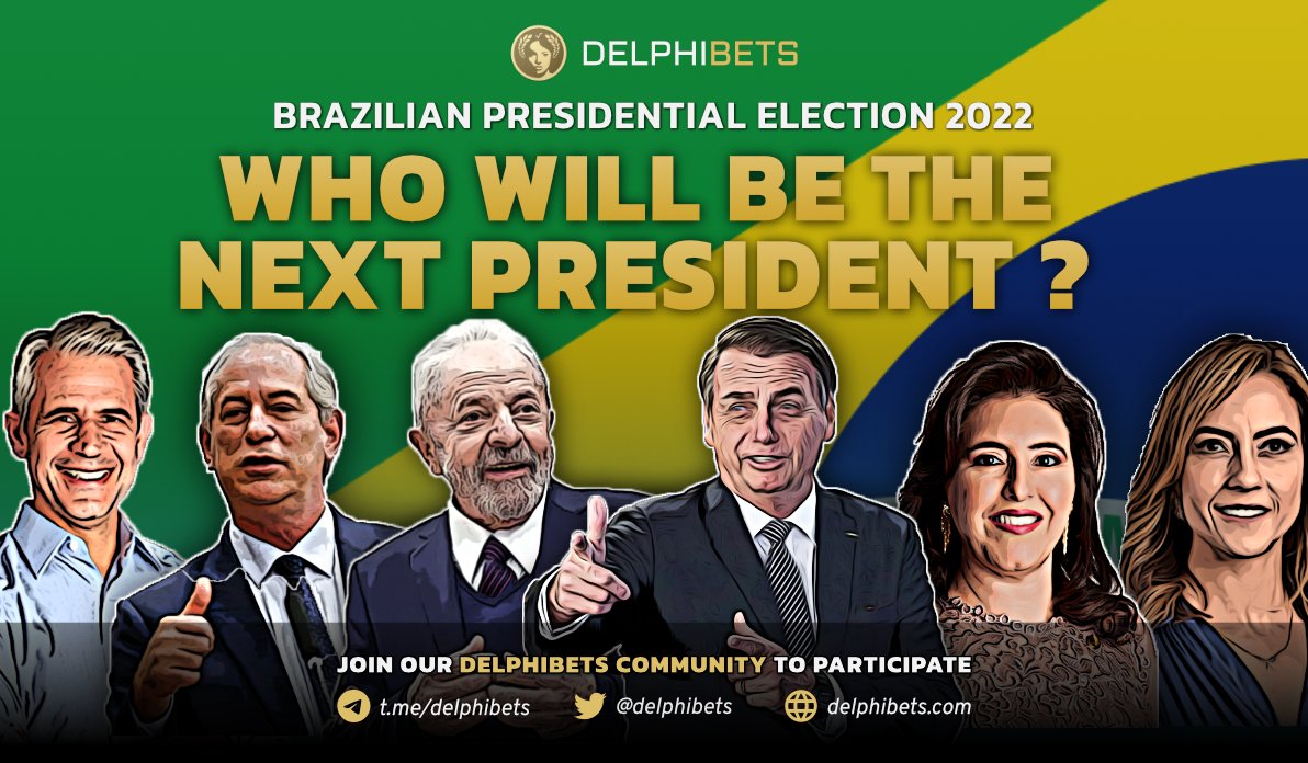 🔮 PREDICTION #17: BRAZILIAN ELECTION 🗳

What will be the outcome at Brazil's 2022 Presidential Election in the 1st round?

50,000 DPH up for grabs! 🔥

🧵 1/3 

$XRD $DPH #cryptobets #betting #predicions #Eleicoes2022 #Bolsonaro #Lula #brazil #brasil #BrasilDaEsperança