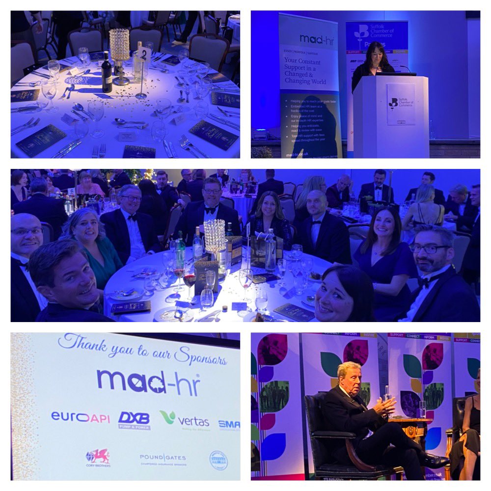 shelleymeasures's tweet photo. What a great night! @wearemadhr Proud sponsor of @suffolkchamber #prestigedinner last night supporting our charity partner @SuffolkMind with special quest Harry Redknapp. #charityfundraiser #collaboration #values #MakeADifference https://t.co/xsSXToFXHd