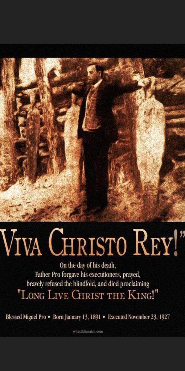 AnitaMWeir1's tweet photo. @BennettRobertJ @Pontifex We humbly pray for Cardinal Zen, may he be as brave as Father Pro  
in Jesus❤name 🙏. 
@HolySee #JesusIsLord 
#PrayForCardinalZen #PrayForMexico #PrayForJapan  
#PrayForTaiwan #PrayForIran
#PrayForUkraine #PrayForCuba
#PrayForPakistan #PrayForDJT  #PrayForAmerica #VivaChristoRey https://t.co/7jCOb19NPx