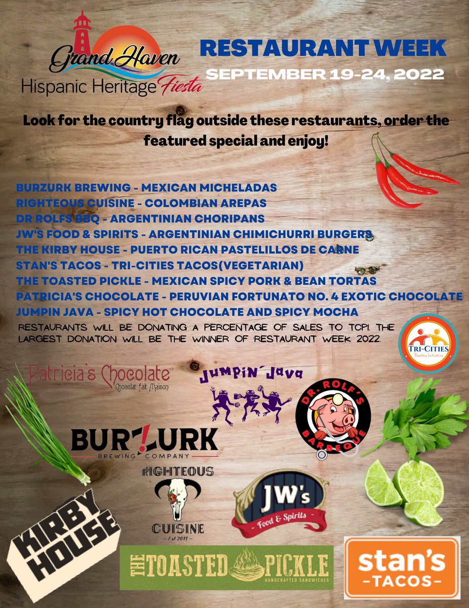 Grand Haven Hispanic Heritage Restaurant Week Sept. 19-24th!  #ghfiesta