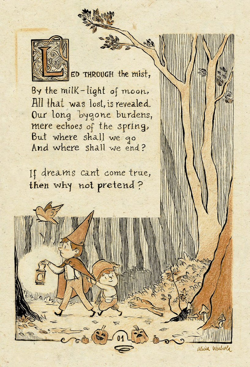 aliciawarhola's tweet image. we&apos;re in the middle of a storm so I guess the time for an Over the garden wall rewatch has finally come🍂🎃