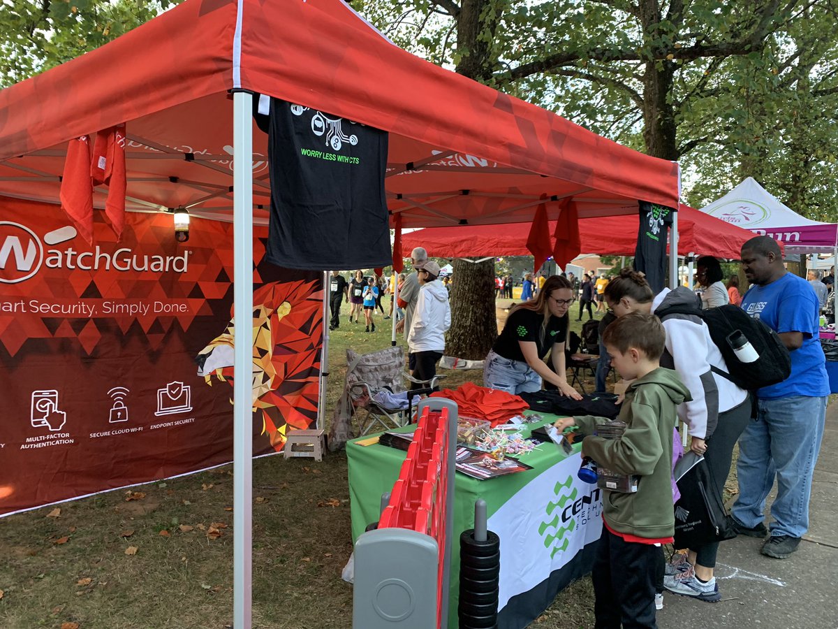 JuliaForsyth's tweet photo. Awesome time today at the #VA10miler with Central Technology Solutions &amp; @watchguard stop by and see for IT #cybersecurity tips &amp; fun swag! https://t.co/r5e8nqvDml