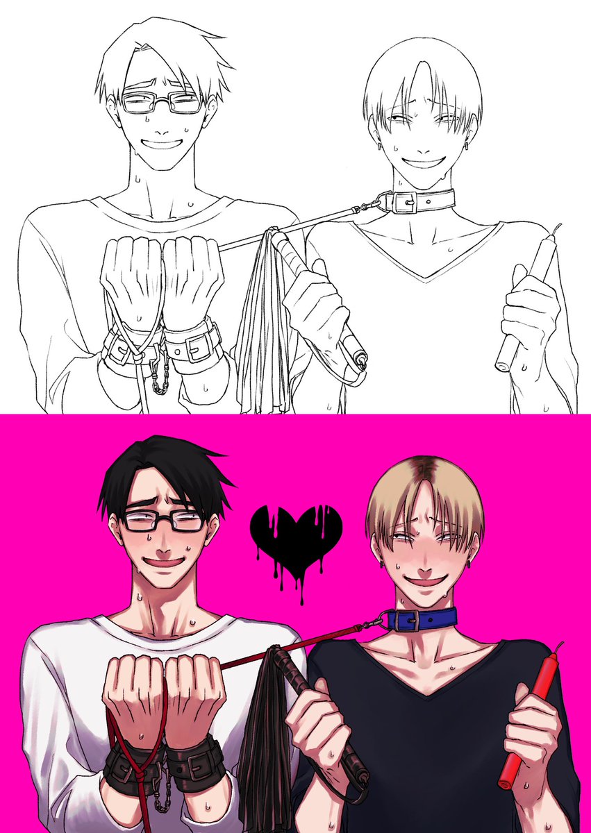 線画と完成並べ、
最近の自宅のみでまともなやつ…… 
