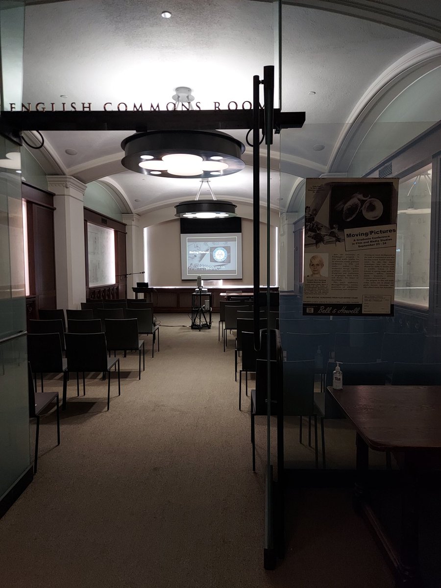 specialaffects's tweet photo. We are two hours away from starting day 2 of Moving/Pictures and we're already all set up! 3 fantastic hybrid panels of Graduate media scholars and an extremely exciting keynote with Haidee Wasson! https://t.co/dbThWR8HVk