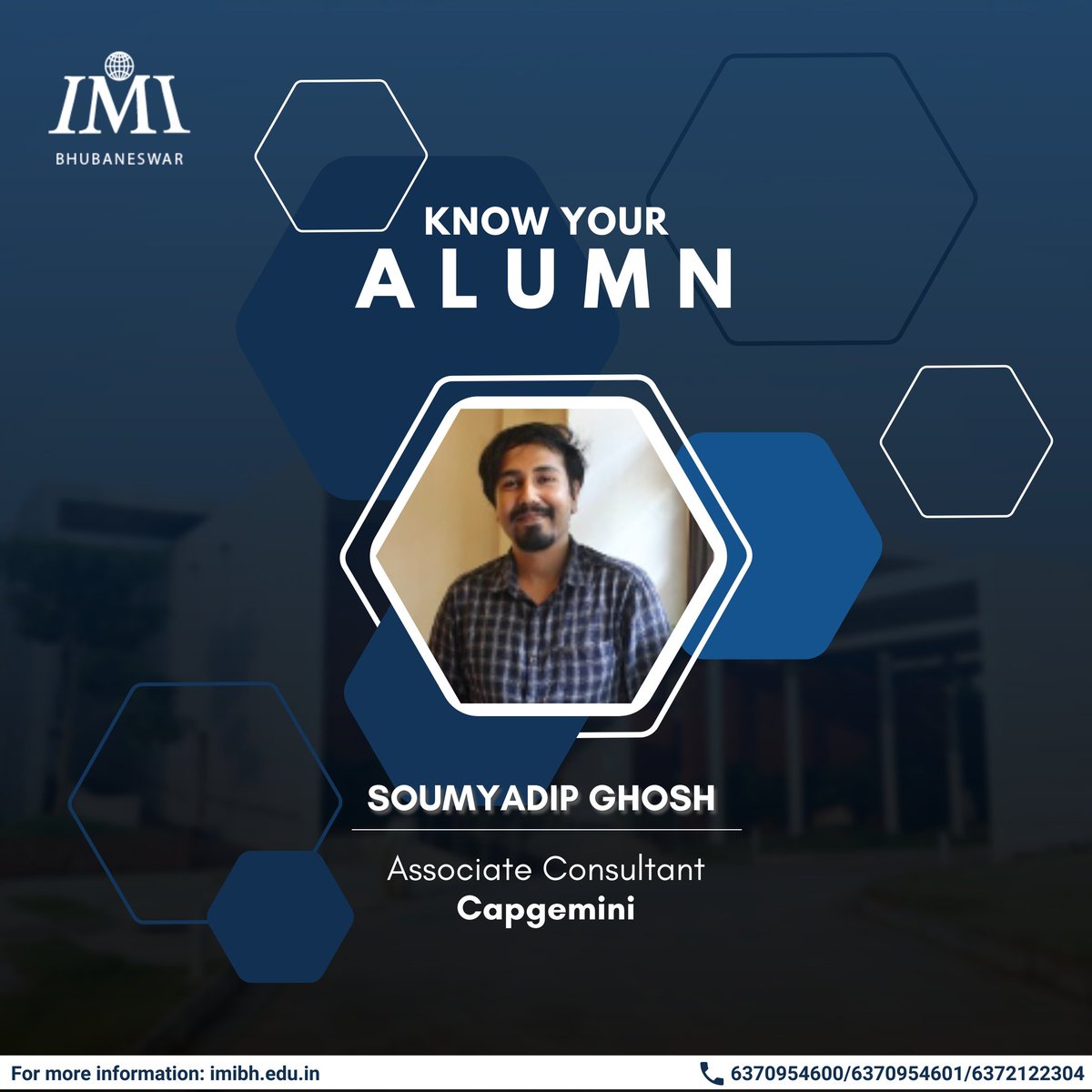 IMI_Bhubaneswar's tweet photo. Soumyadip Ghosh, a proud alumnus of batch 2020-2022 reminisces his campus days & shares his journey of how IMI Bhubaneswar helped him to inculcate the idea of being agile & responsible.
#imib #imibhubaneswar #alumni #pgdm #learningbeyoneducation #IMIBAlumni #futureforwardwithIMI https://t.co/R1H2UfsuDm