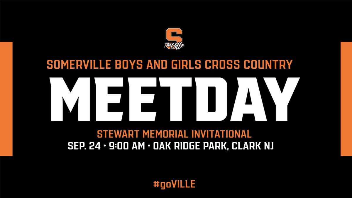 🏃| Good luck to our boys and girls Cross Country team as they take part in the Stewart Memorial Invitational. 📍Oak Ridge Park, Clark NJ ⏲️9:00 AM #goVILLE