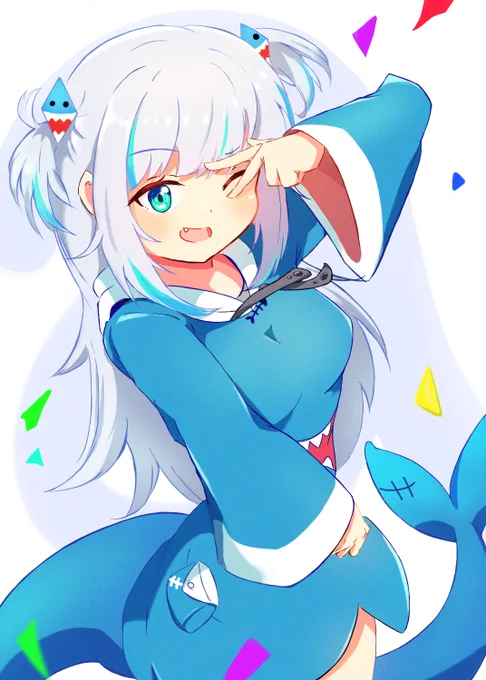 Happy 2nd anniversary Gura!  ぐらちゃん2周年おめでとう(・ω<)-#gawrt #gawrgura 