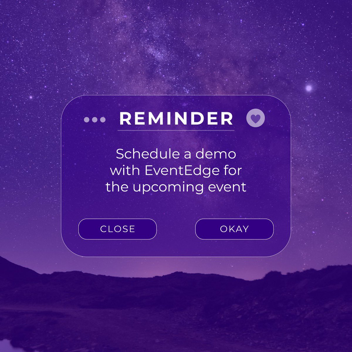 Just a Reminder!

#Eventedge #eventapp #eventapps #event #eventmanagement #conferenceapp #mobileeventapp #mobileppsdesign #iosappdeveloper #androidapplicaion #Reminderpost #Scheduleademo #Upcomingevent
