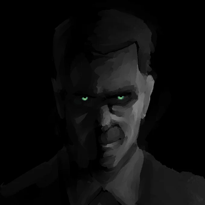 Lighting study from a traced image of G man 