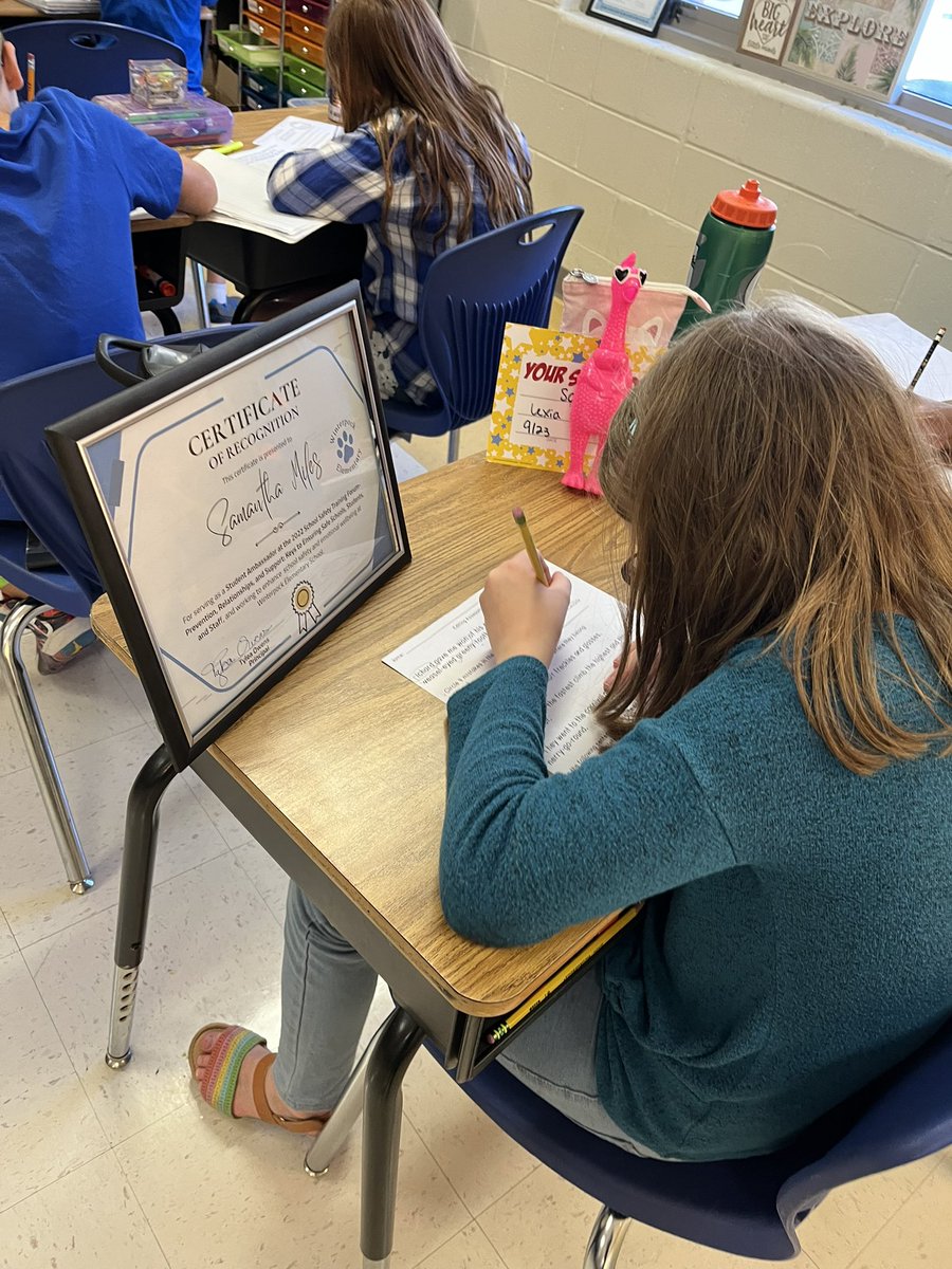 Kara Carnes (@vcukarac) on Twitter photo It was this girls day on Friday! She earned a Lexia certificate, my Friday Chicken, and she was recognized for speaking at the 2022 School Safety Training Forum. I love this picture of her working on her writing test with all of her accomplishments surrounding her. <a href="/WinterpockES/">Winterpock Elementary School</a> It was this girls day on Friday! She earned a Lexia certificate, my Friday Chicken, and she was recognized for speaking at the 2022 School Safety Training Forum. I love this picture of her working on her writing test with all of her accomplishments surrounding her. <a href="/WinterpockES/">Winterpock Elementary School</a>