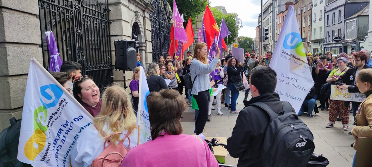pb4p's tweet photo. A day of protest in Dublin today!

With the rollback of abortion rights worldwide, the continued failure to put any services in place in the North, and the barriers that still exist despite Repeal, it's as important as ever to #MarchForChoice!

@pb4p reps supporting the rally. https://t.co/kM8jXXICYE