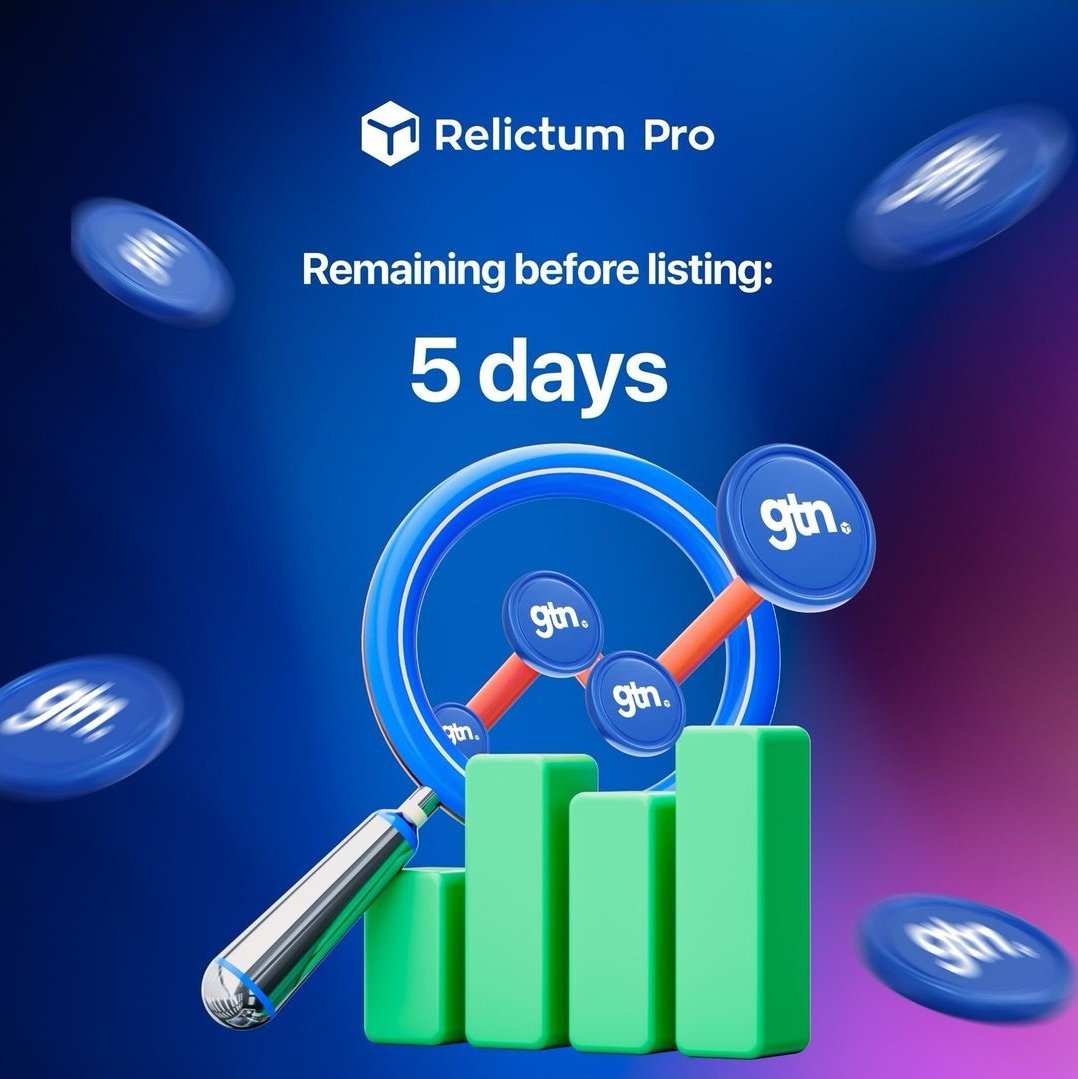 RelictumGlobal's tweet photo. GTN will listing in Lbank in 5 days

🤑 BONUSES FOR RETWEET!

🤞 Get 125 #GTN every day!
🔸 Follow Twitter @relictumpro 😉
🔸 Retweet the latest listing date post 📞
🔸 Leave a 💻 comment + ❤️ like the last three tweets

#Relictum #gtn #genesistoken #relictumpro #LBank #Listing https://t.co/9hixelSwE8