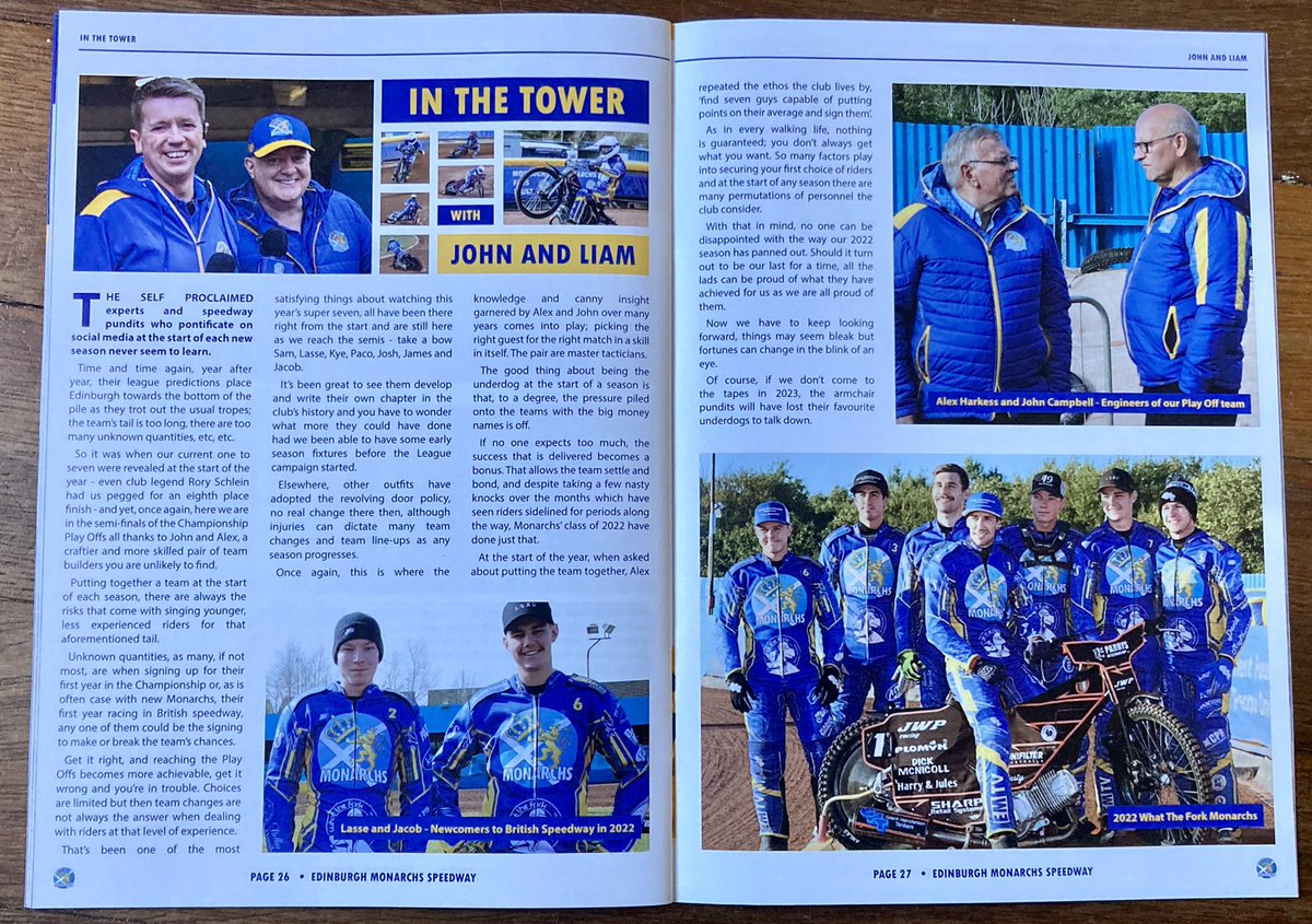 LiamRudden's tweet photo. 👑 As regular readers of our #InTheTower column in @EdinMonarchs’ match magazine already know, @theboyjan and I are immensely proud of our 2022 team. Here are our latest thoughts, in case you missed them.
🔵📰🟡 https://t.co/kOMaFrNdLf