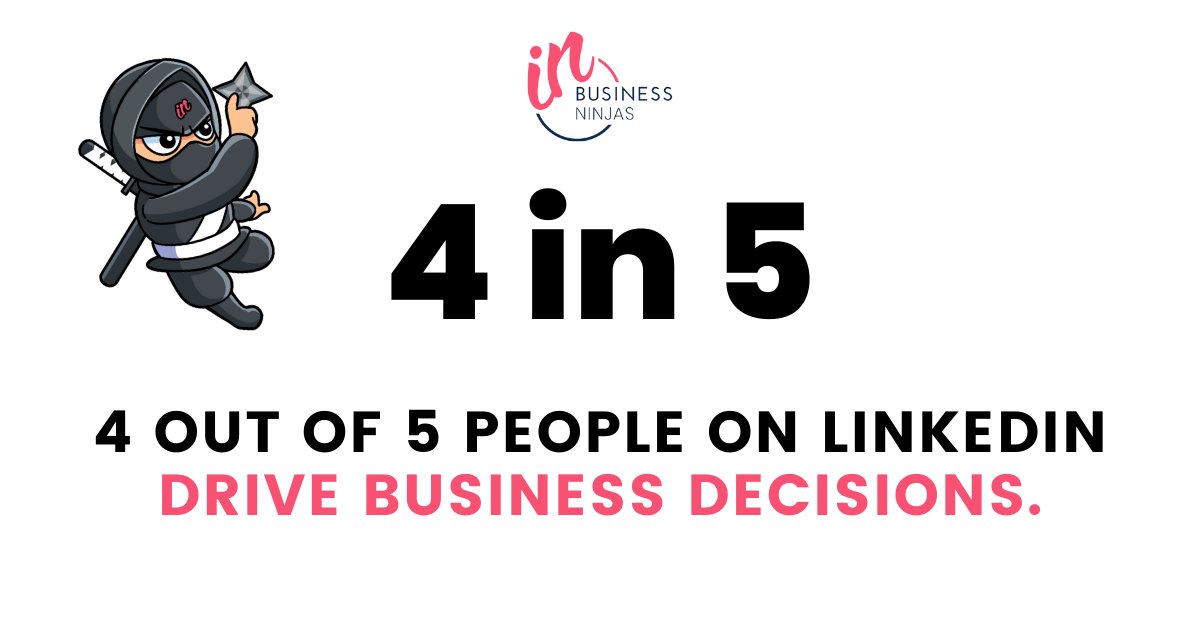 🧑‍💼 LinkedIn is a great place for you to meet and connect with c-level executives and company decision-makers.

In fact, almost all of the platform's users are somehow involved in the decision-making process of their company! 💡

ℹ️ LinkedIn

#InBusinessNinjas