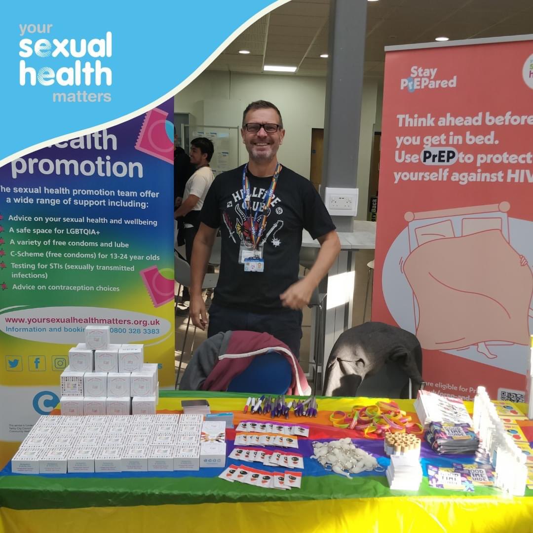 yshmderbys's tweet photo. Our sexual health promotion team have been busy attending fresher's fairs over the last few weeks.
Don't worry if you've missed us, you can order free condoms online or check at student services when we will be back on site.
#Freshers #Condoms #YSHM #YourSexualHealthMatters https://t.co/7YCk5jH08X