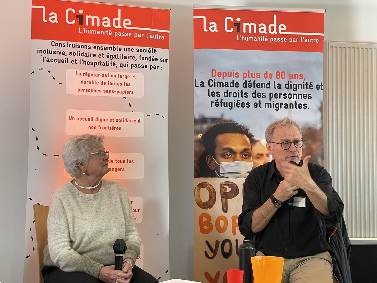 lacimade's tweet photo. #Lasession une table ronde avec Michel Agier et Marie-Laure Morin « l’hospitalité peut-elle nous permettre de changer la société ?» 2 regards complémentaires, l’un juridique et l’autre anthropologique viennent éclairer la matinée https://t.co/mqGtxhxMbt