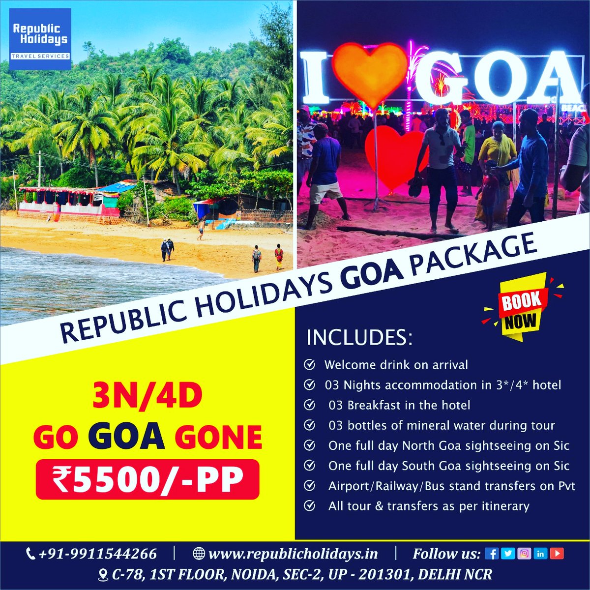 republictrip's tweet photo. Goa 3N/4D Package - Goa Holiday Packages - Goa Booking Open @ Cheapest, Book Now.
#goa #gogoagone #goatourism #northgoa #southgoa #goabeach #goatrip #tourpackage #travelpackage #honeymoon #honeymoontrip #honeymooners #goahoneymoon #goacoupletour #goafamilytour #RepublicHolidays https://t.co/l6ipzzuMl2