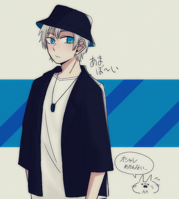 かつて描いた魔法少年AKBとほんとに初期の頃にかいたおみくん。多分このAKBがの時が始めて描いたやつじゃねぇかな。懐かしいねぇ 