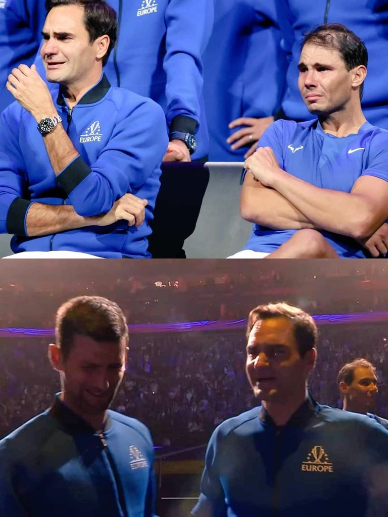faiyazKibria7's tweet photo. May be this is the only sport we've ever seen where the greatest rivals of your career is crying on your retirement. Not even in football or cricket we have seen something like this. That's how much big these three athletes are; three greats of a true gentleman's game.#MerciRoger https://t.co/kl22ONE5SP