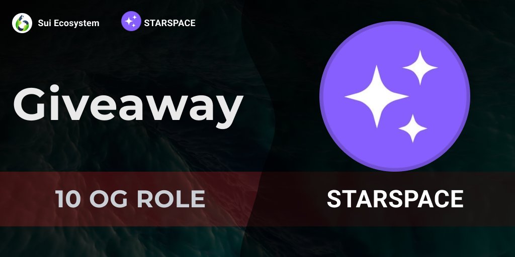 Trader_Ben69420's tweet photo. 🎁🎁 OG Giweaway 🎁🎁

@STARSPACEio   will give away 10 OG roles for our followers 🔥
OG=Poap or NFT🤩

✅To enter:

1️⃣Follow @SuiEcosystem &amp; @STARSPACEio  
2️⃣Like , RT
3️⃣Tag 3 friends

48 hours⏳
GL☘
#Giveaway #Suiecosystem #Sui #NFTs https://t.co/JaDhvkltDJ