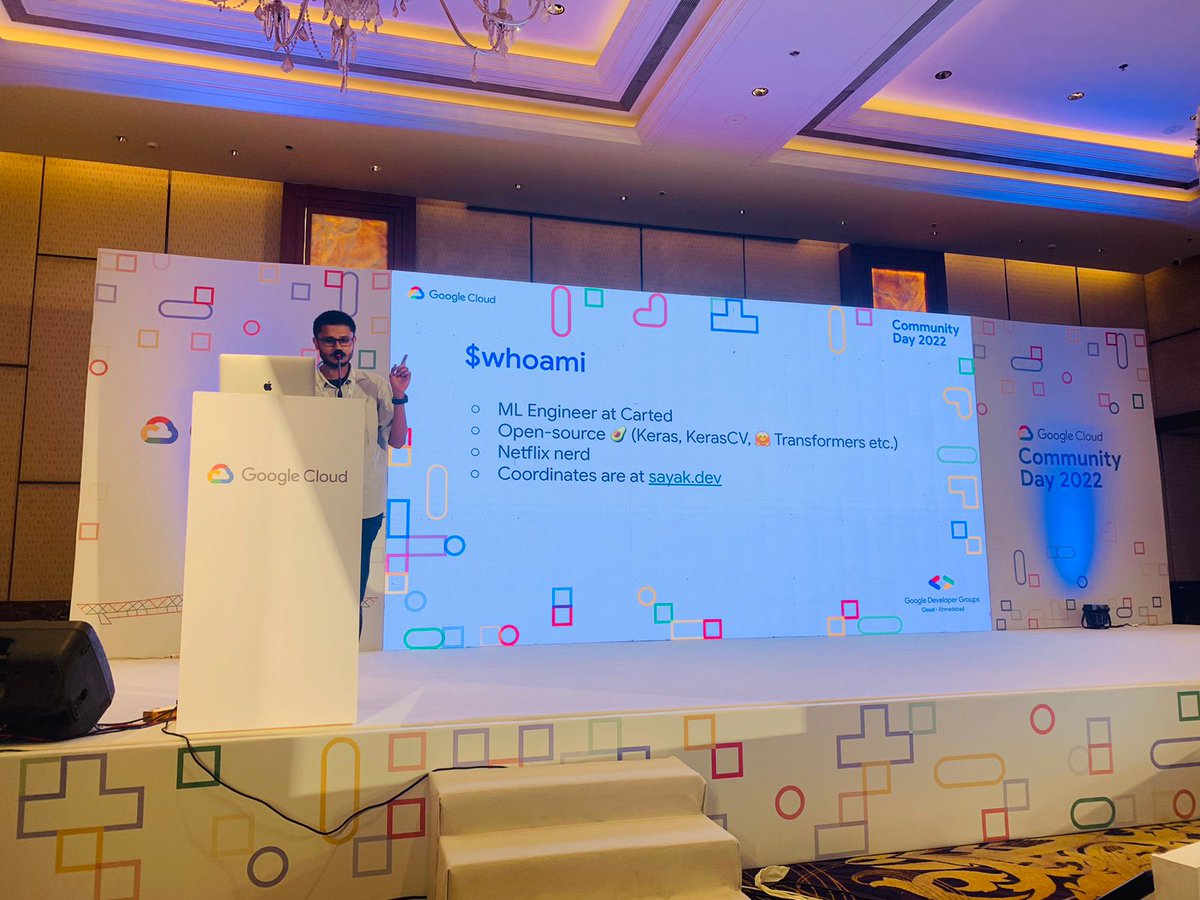 JBNavadiya's tweet image. amazing session on #ml and #ai by @RisingSayak #GDGCloudAhm @GDGCloudAhm #CloudCommunityDays