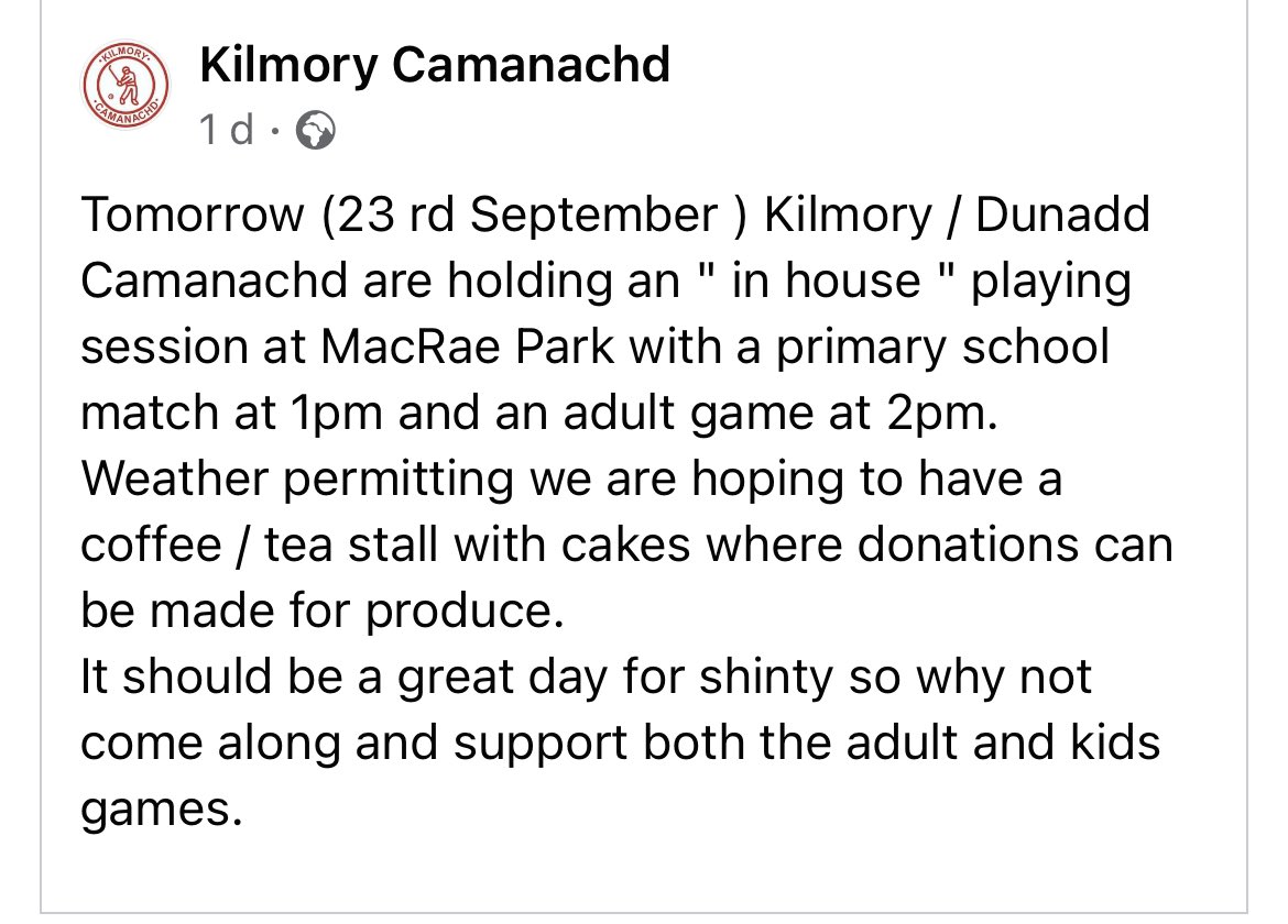 Sun is shining in Mid-Argyll, great day to come along and be involved.  #shinty #argyll #supportlocal #keepitlocal #sportsscotland