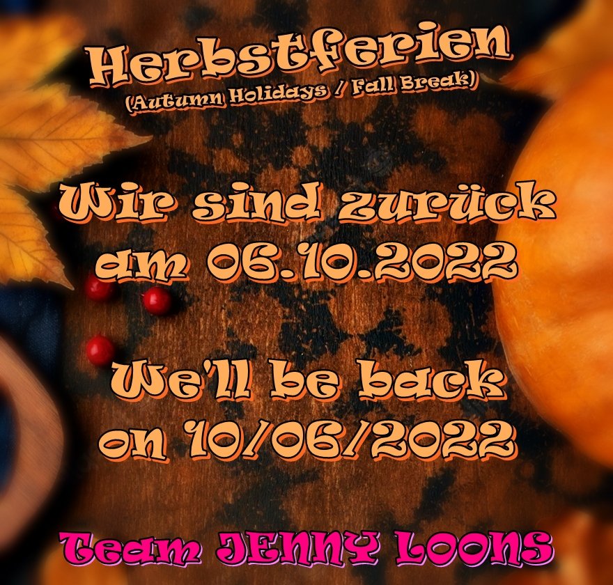 🍁🍂Kleine Pause🍂Little Break🍁Kleine Pause🍂🍁

Kleine Erholungspause für unseren Webshop, Store und uns. Wir sind ab Donnerstag, dem 06.10.2022 wieder für euch da.🙋‍♀️🙋

#Luftballons #Ballons #Balloons #Herbstferien #Baldwiederda #AutumnHolidays #FallBreak #BackSoon #JENNYLOONS