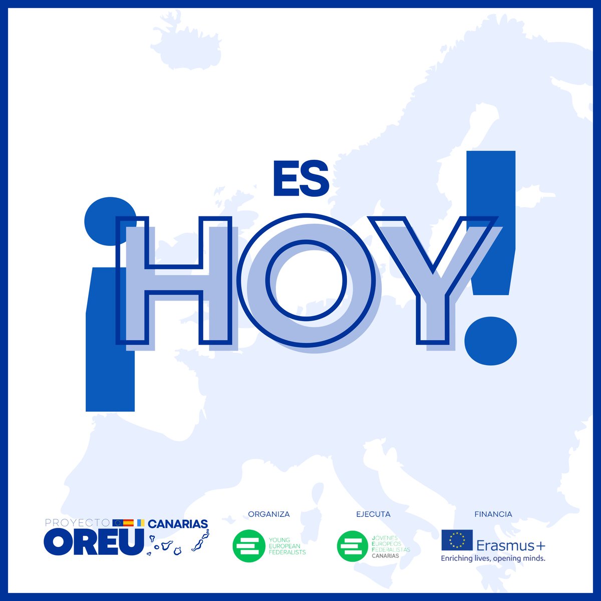 jef_canarias's tweet photo. ¡ES HOY!
En breve darán comienzo las I Jornadas del Proyecto #OREU, el gran acto de presentación pública de #JEF #Canarias 🇮🇨
ℹ️ Algunas actividades se han visto modificadas debido a la situación meteorológica. https://t.co/cN1FGhGt4I