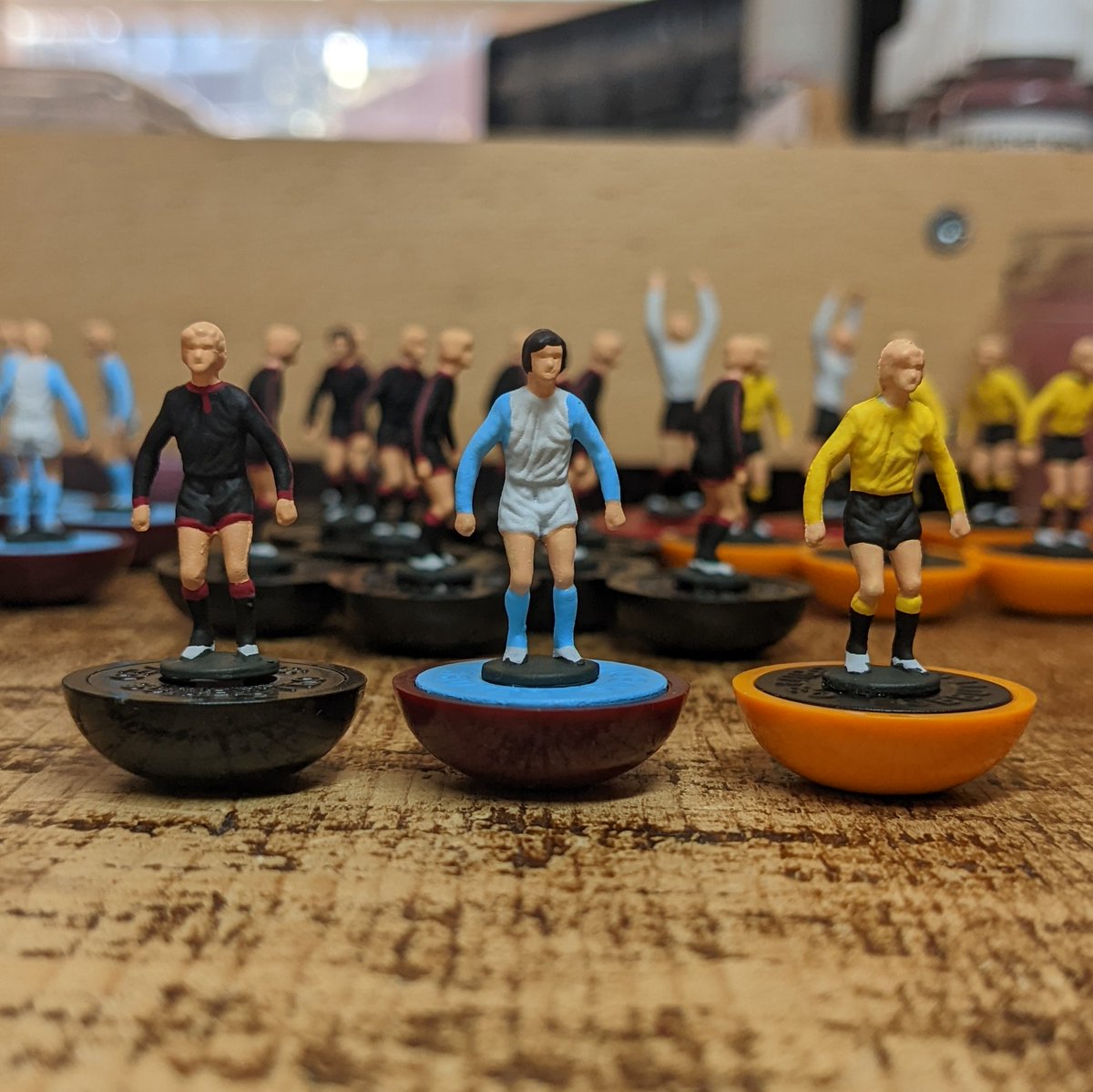 subbuteo_paints's tweet photo. Three teams, three different leagues three different levels...any guesses who they're going to be? 🖌️🎨
#subbuteo #tablesoccer #football #oldsubbuteo #tablefootball #vintage #boardgames #astrobase #retro #photography #hobby #topspin #subbuteoart #photooftheday #follow #nostalgia https://t.co/PdjqrwnFj9